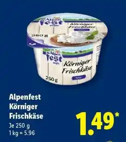 Lidl Alpenfest Körniger Frischkäse Angebot