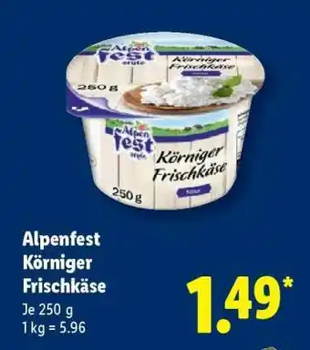 Lidl Alpenfest Körniger Frischkäse Angebot
