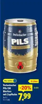 Lidl Perlenbacher Pils EM Bierfass mit Zapfhahn Angebot