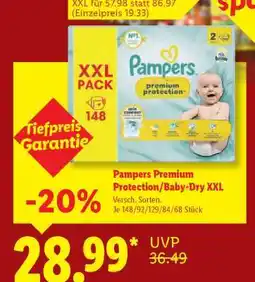 Lidl Pampers Premium Protection/Baby-Dry XXL Angebot