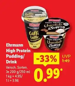 Lidl Ehrmann High Protein Pudding/Drink Angebot