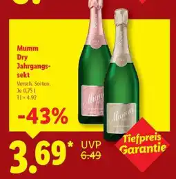Lidl Mumm Dry Jahrgangssekt Angebot