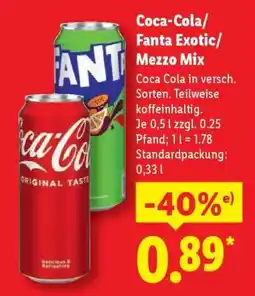 Lidl Coca-Cola/ Fanta Exotic/ Mezzo Mix Angebot