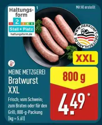 Aldi Nord MEINE METZGEREI Bratwurst XXL Angebot