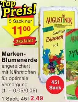 Wiglo Wunderland AUGUSTINER Marken Blumenerde Angebot