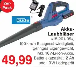 Wiglo Wunderland Güde Akku Laubbläser Angebot