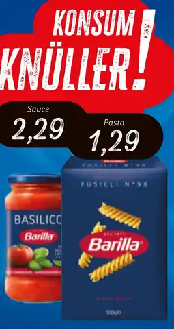 KONSUM Barilla Pasta oder Pasta Sauce Angebot