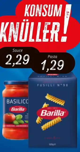 KONSUM Barilla Pasta oder Pasta Sauce Angebot