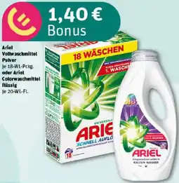 REWE Ariel Vollwaschmittel Pulver oder Ariel Colorwaschmittel flüssig Angebot
