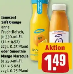 REWE Innocent Saft Orange oder Smoothie Mango Maracuja Angebot