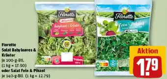 REWE Florette Salat Baby leaves & Kräuter oder Salat Fein & Pikant Angebot