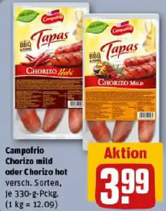 REWE Campofrio Chorizo mild oder Chorizo hot Angebot