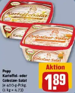 REWE Popp Kartoffel- oder Coleslaw-Salat Angebot