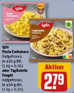 REWE Iglo Pasta Carbonara oder Tagliatelle Funghi Angebot