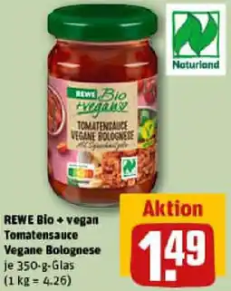REWE REWE Bio + vegan Tomatensauce Vegane Bolognese Angebot