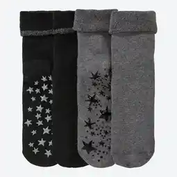 NKD Damen-ABS-Frotteesocken mit Glitzer, 2er-Pack Angebot