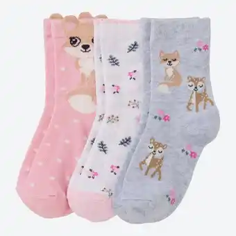 NKD Kinder-Mädchen-Socken mit Waldtier-Motiv, 3er-Pack Angebot