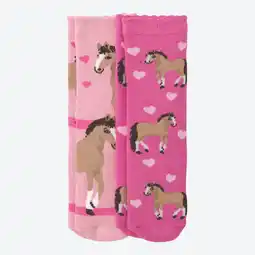 NKD Kinder-Mädchen-Thermosocken mit Pferde-Motiv, 2er-Pack Angebot
