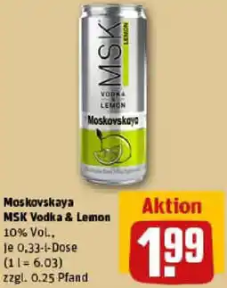 REWE Moskovskaya MSK Vodka & Lemon Angebot