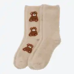 NKD Damen-Kuschelsocken mit Teddy-Motiv, 2er-Pack Angebot