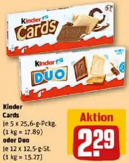 REWE Kinder Cards oder Duo Angebot