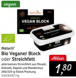 KONSUM Naturli Bio Veganer Block oder Streichfett Angebot