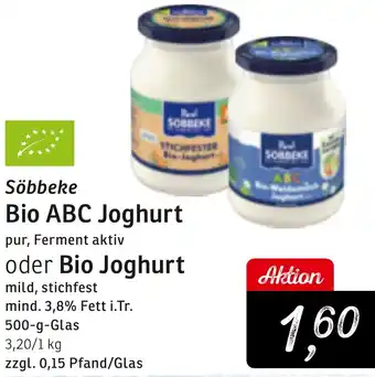 KONSUM Söbbeke Bio ABC Joghurt oder Bio Joghurt Angebot