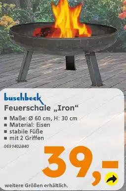 Globus Baumarkt buschbeck Feuerschale ,,Iron" Angebot
