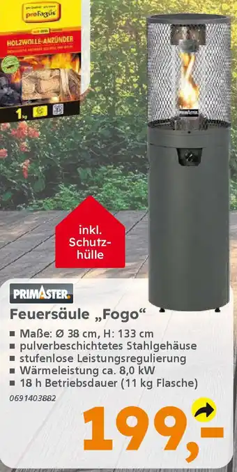 Globus Baumarkt PRIMASTER Feuersäule ,,Fogo" Angebot