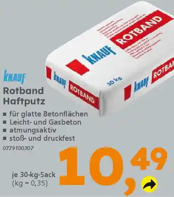 Globus Baumarkt KNAUF Rotband Haftputz Angebot
