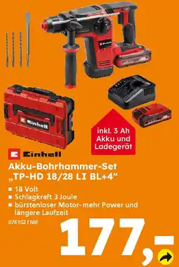 Globus Baumarkt Einhell Akku-Bohrhammer-Set ,,TP-HD 18/28 LI BL+4" Angebot