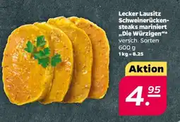 NETTO Lecker Lausitz Schweinerückensteaks mariniert Die Würzigen Angebot