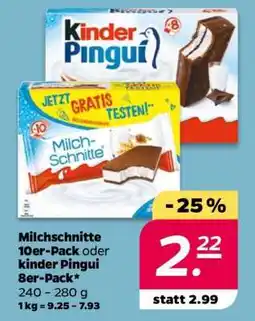 NETTO Milchschnitte 10er-Pack oder kinder Pingui 8er-Pack Angebot