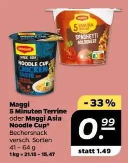 NETTO Maggi 5 Minuten Terrine oder Maggi Asia Noodle Cup Angebot