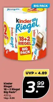 NETTO kinder Riegel 18 + 2 Riegel Big Pack Angebot