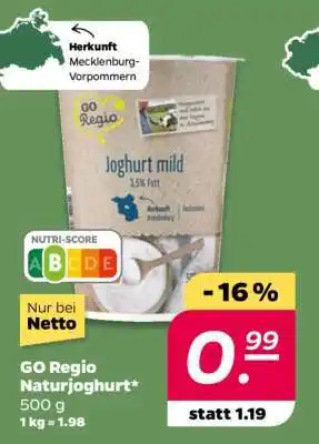 NETTO GO Regio Naturjoghurt Angebot