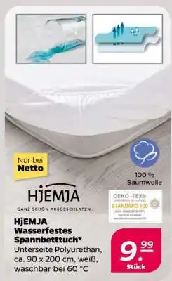 NETTO HjEMJA Wasserfestes Spannbetttuch Angebot