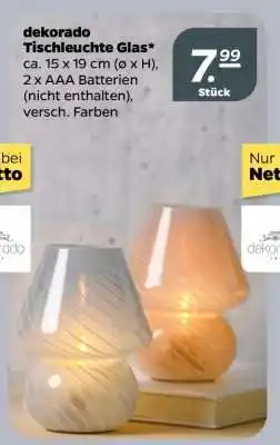 NETTO dekorado Tischleuchte Glas Angebot