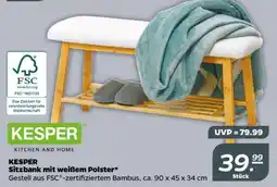 NETTO KESPER Sitzbank mit weißem Polster Angebot