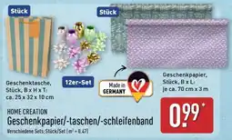 Aldi Nord HOME CREATION Geschenkpapier/-taschen/-schleifenband Angebot