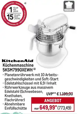 METRO KitchenAid Küchenmaschine 5KSM7990XEWH Angebot