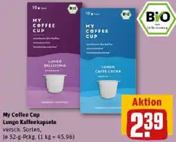 REWE My Coffee Cup Lungo Kaffeekapseln Angebot
