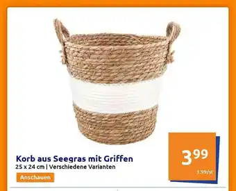 Action Korb Aus Seegras Mit Griffen Angebot