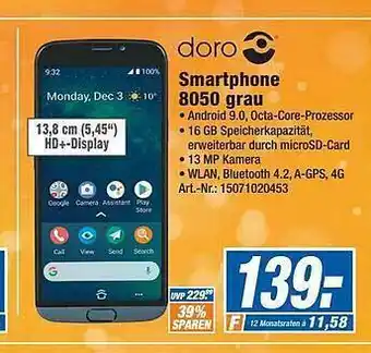 Expert Technomarkt Doro Smartphone 8050 Grau Angebot