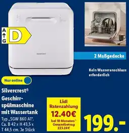 Lidl Silvercrest Geschirrspülmaschine mit Wassertank Angebot