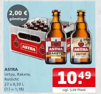 Getränke Quelle Astra Urtyp, Rakete, Rotlicht Angebot