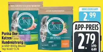 Edeka Purina One Katzen- oder Hundenahrung Angebot