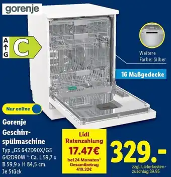 Lidl Gorenje Geschirrspülmaschine Angebot