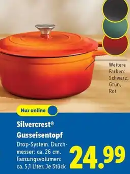 Lidl Silvercrest Gusseisentopf Angebot