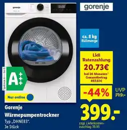 Lidl Gorenje Wärmepumpentrockner Angebot